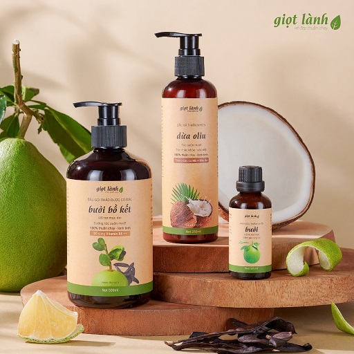 [Bộ Gội – Xả – Tinh dầu] Bộ sản phẩm trị rụng tóc và kích thích mọc tóc – Giọt Lành