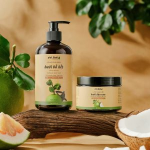 [Bộ Gội – Ủ] Bộ sản phẩm Dầu Gội Bưởi Bồ kết - Ủ tóc Bưởi Dừa non Giọt Lành
