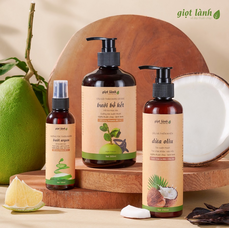 Bộ 3 sản phẩm chăm sóc, hỗ trợ mọc tóc Giọt Lành
