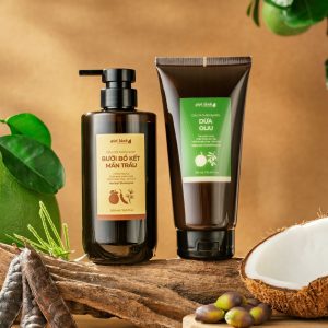 Combo dầu gội bưởi bồ kết mần trầu - Dầu xả dừa oliu 310ml