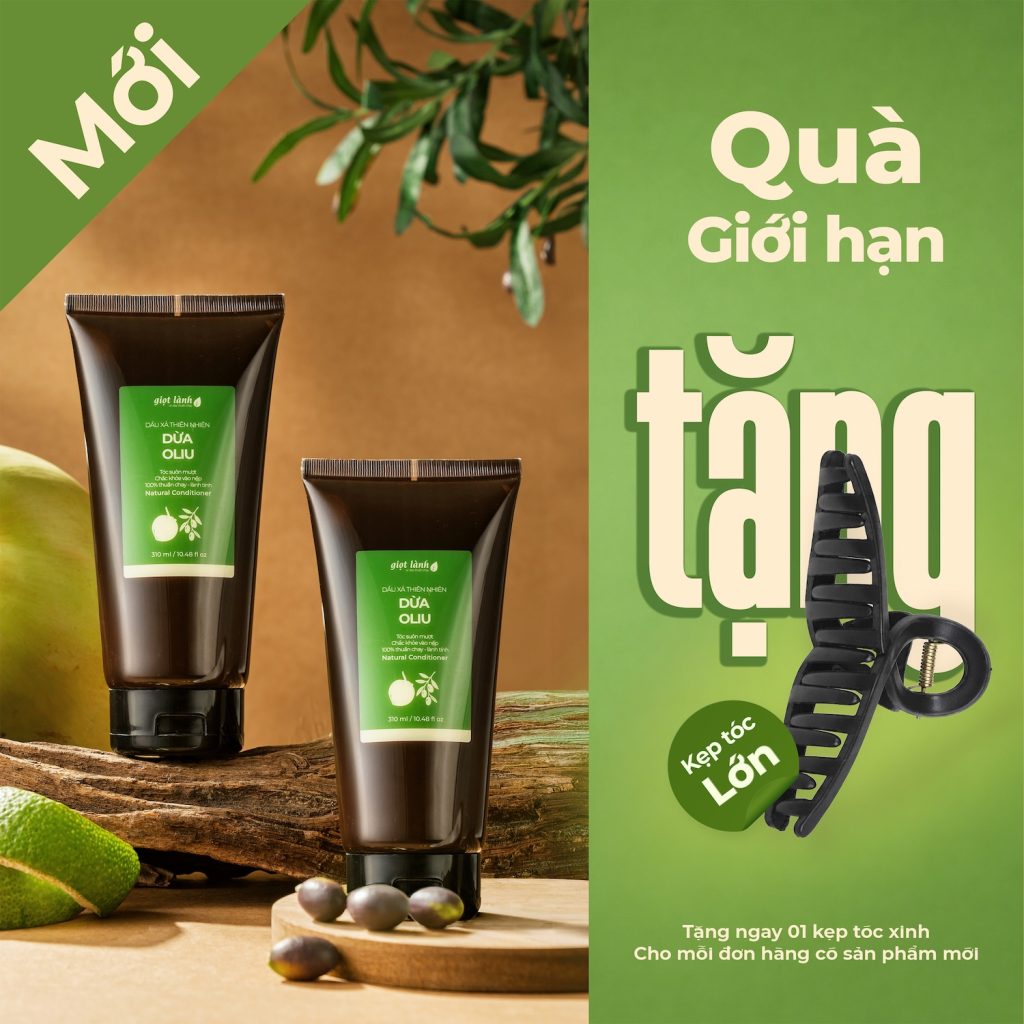 [2 chai] Dầu xả thiên nhiên Dừa Oliu 310ml